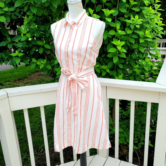🆕️ J Crew Sleeveless Tie Waist Shirtdress - Picture 2 of 10